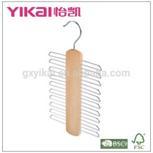 2015Cheap and bulk wooden tie hanger with 20 holders